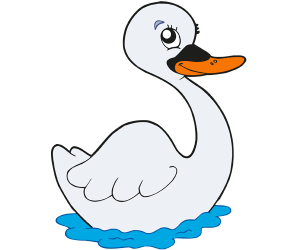 Swan, the largest flying bird in the pond Game