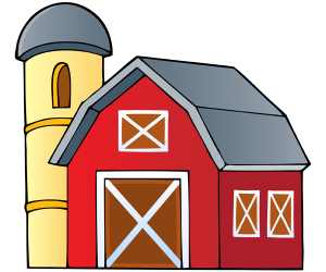 The building of the farm with stable and barn Game