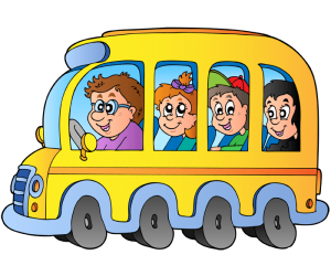 The bus driver with the children in the school bus Game
