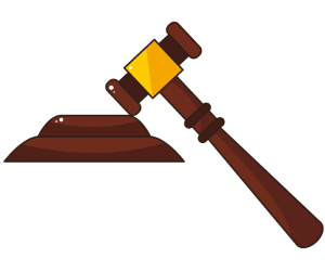 The gavel, the judge's hammer Game