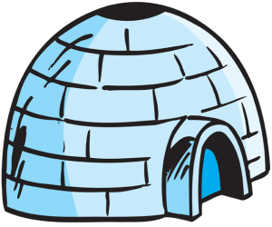 The igloo, typical snow house of inuits, eskimos Game