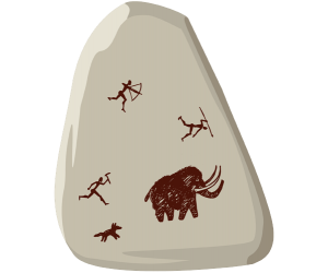 The mammoth hunting, a cave painting Game