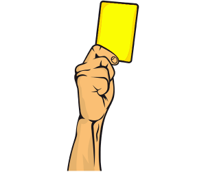 The referee shows a yellow card Game