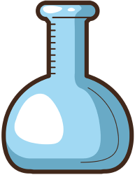 Volumetric flask, a measuring glass container Game