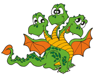 Winged dragon with three heads,three-headed dragon Game