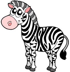 Zebra, equid with black and white stripes Game