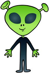Alien with a large head and large eyes Game