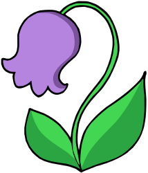 Bellflower, campanula. Bell-shaped flower Game