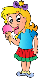 Blonde girl eating an ice cream Game