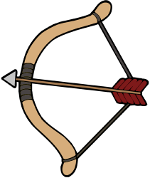 Bow and arrow, an antique and historical weapon Game