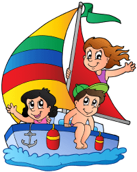Children aboard a sailboat Game