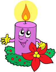 Christmas candle with a Christmas flower Game