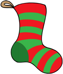 Christmas sock with red and green stripes Game