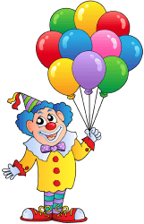 Clown with coloured balloons Game