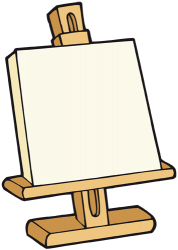 Easel with a blank canvas Game