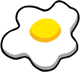 Fried egg, typical in the English breakfast Game