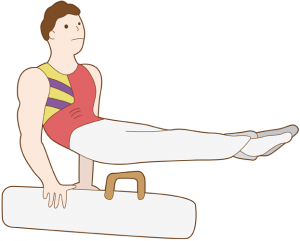 Gymnast in the Pommel horse exercise Game