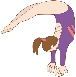 Handstand to bridge, an exercise in gymnastics Game