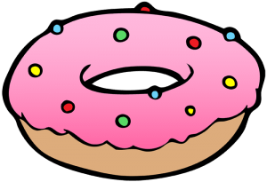 Pink doughnut with its traditional hole Game