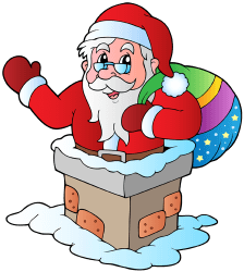 Santa Claus in the chimney on the roof Game