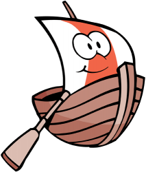 Small boat with sail and oars Game