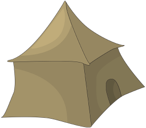 The tent of the bedouins in the desert, Khayma Game