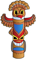 Totem pole, the emblem of the tribe Game