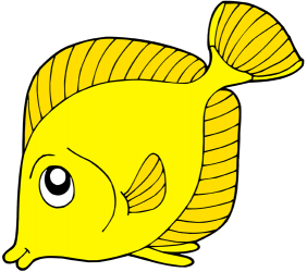 Tropical fish. Yellow tang. Surgeon fish Game