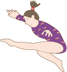 Young gymnast in the floor exercise Game