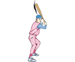 A baseball player ready with the bat Game
