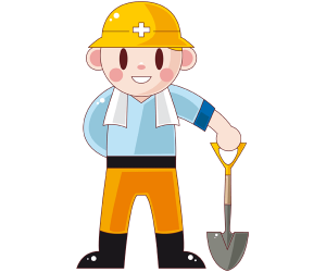 A construction worker with a shovel Game