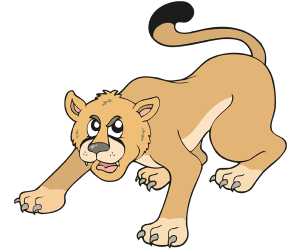 A cougar or mountain lion, a large American feline Game