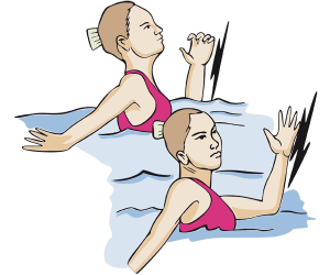 A duet exercise in synchronized swimming Game