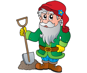 A gnome, a dwarf who works in the mine Game