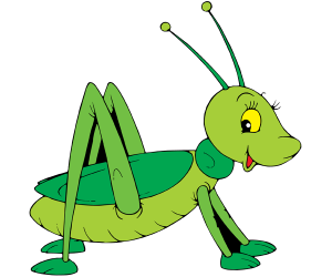 A grasshopper, a herbivorous insect that jumps Game