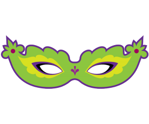 A green and purple eyes mask Game