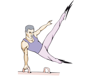 A gymnast on the pommel horse Game