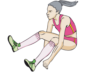 A heptathlon athlete in the long jump Game