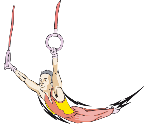 A rings exercise in artistic gymnastics Game