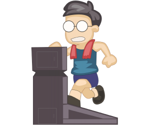 A runner in the treadmill training Game