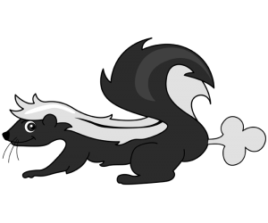 A skunk, mammal known for its foul smell Game