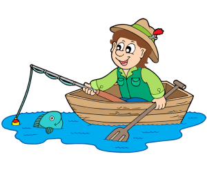 A small rowboat for recreational fishing Game