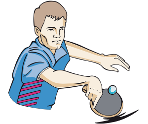 A table tennis player. Ping pong Game