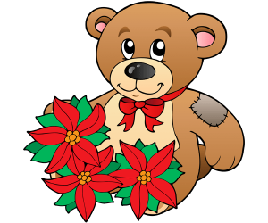 A teddy bear at Christmas Game