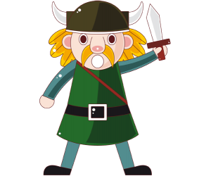 A viking warrior with moustache and a sword Game