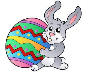 An Easter egg painted in various colors Game