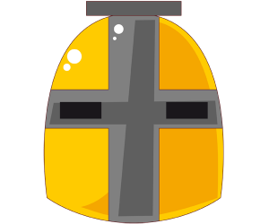 Battle helmet with openings for the eyes Game