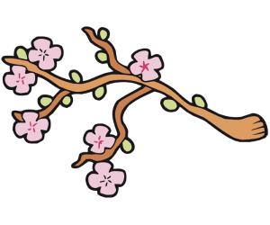 Cherry branch with blossoms. Cherry Blossom Game