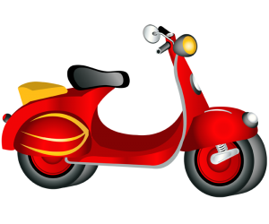 Classical scooter motorcycle. Vespa motorcycle Game