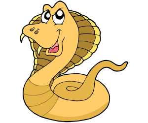 Cobra, venomous snake in alert position Game